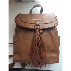 Women’s Brown Backpack with Front Tassel